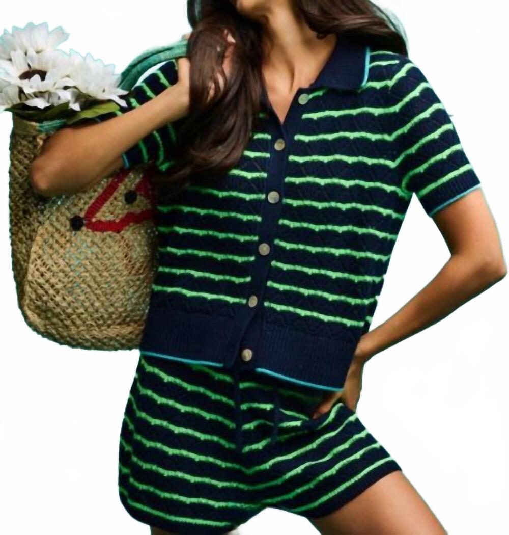 NEW LISA TODD summer set cardigan in navy